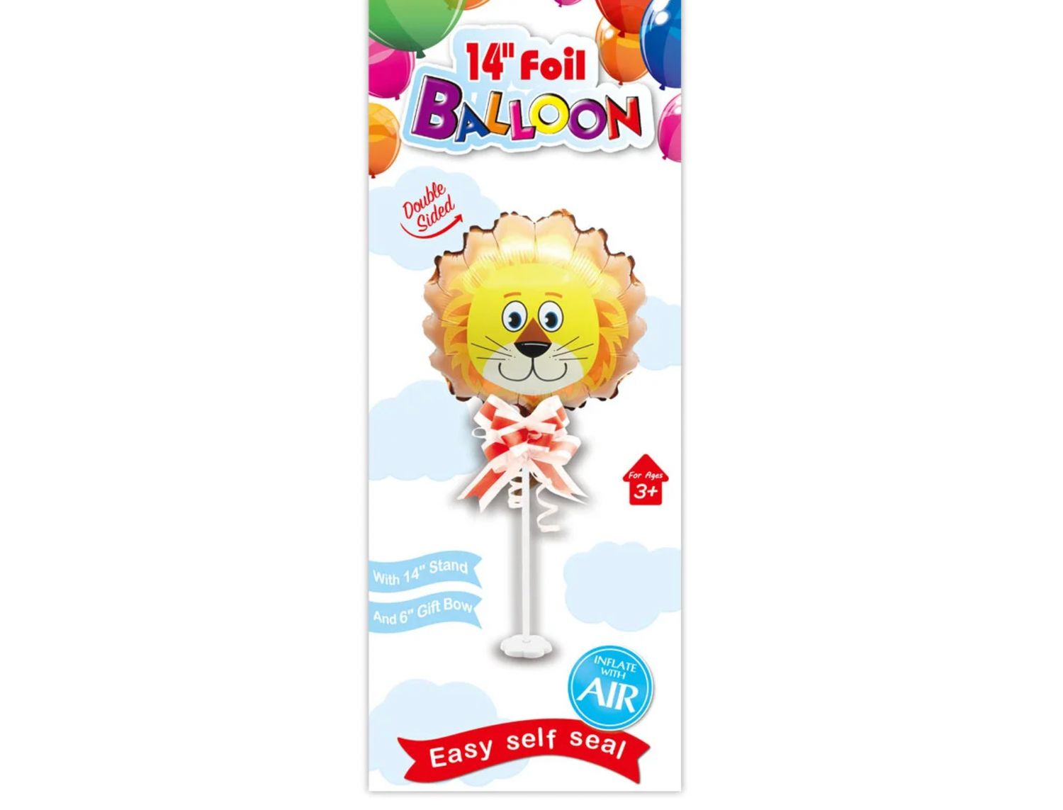 14'' FOIL BALLOON, LION ON STAND re $1.99
