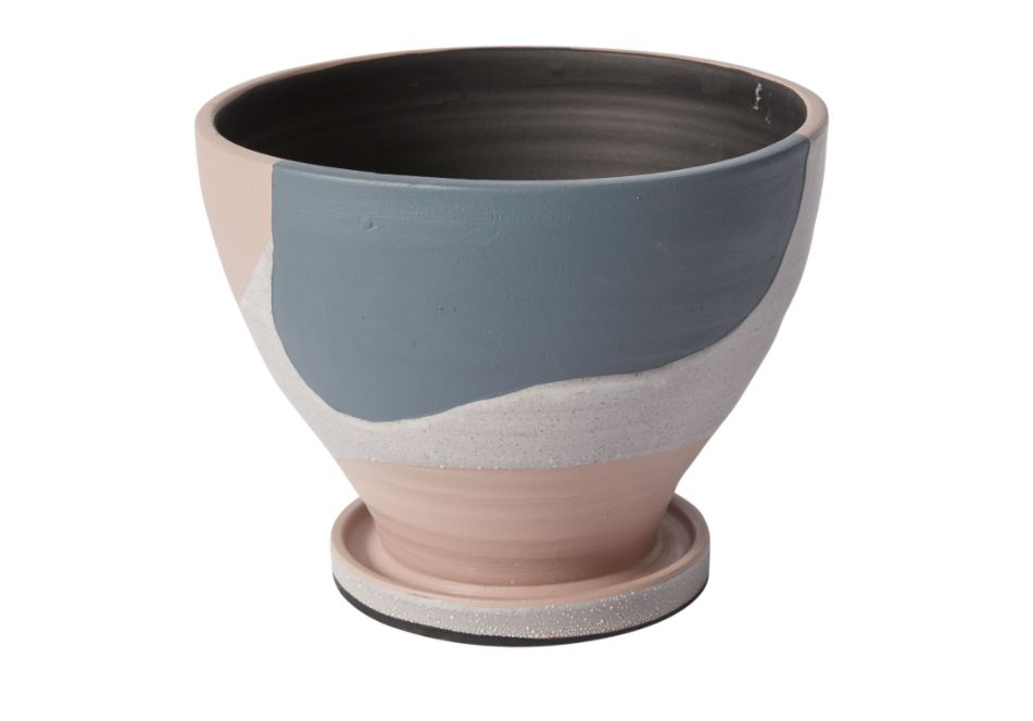 50% OFF WAS $45.79 NOW $22.90, 8"H X 10" GREY MODERA POT