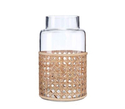 8.75”H X 5”  BOHO STYLE CANE BUD VASE