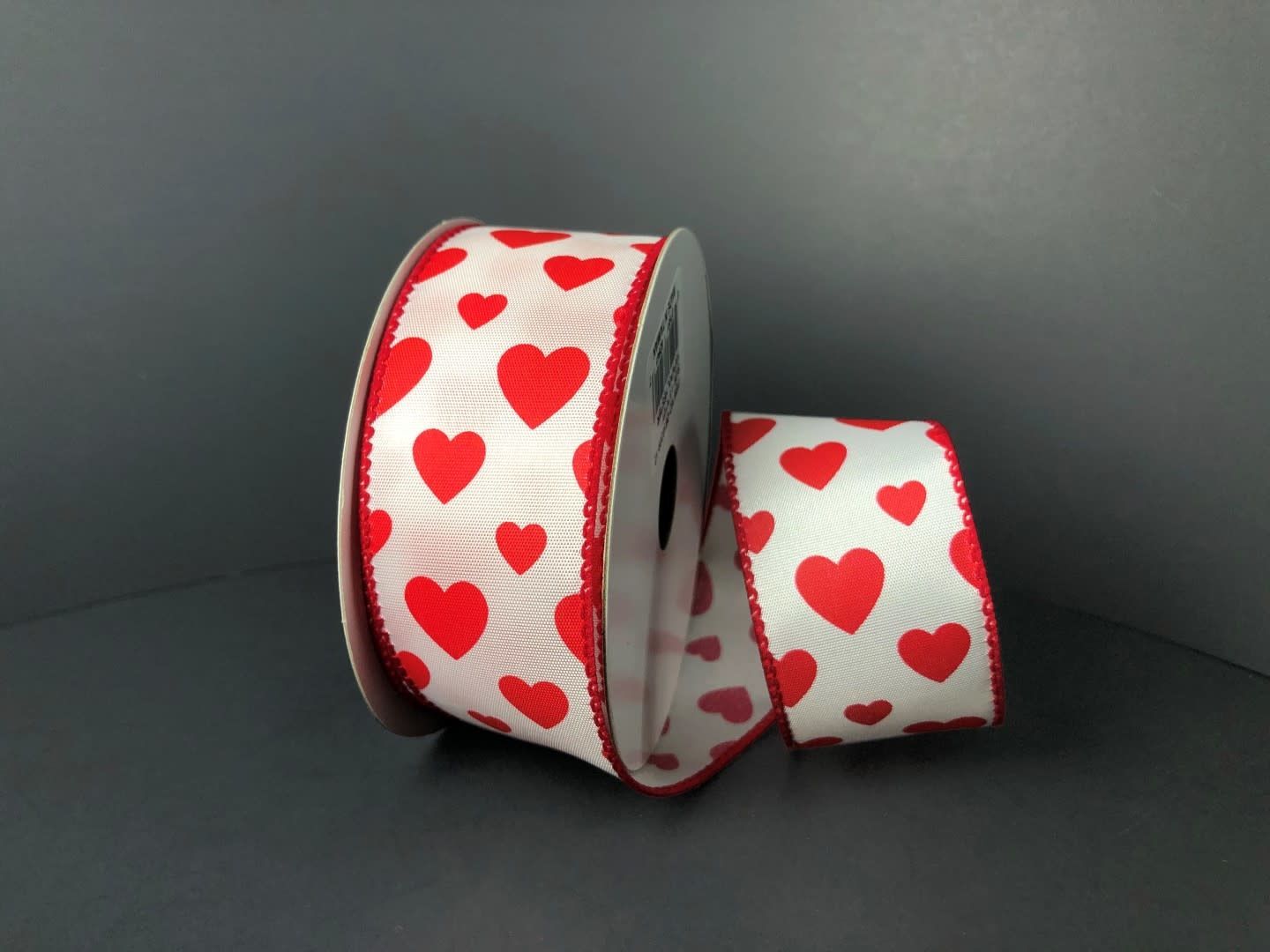 WHT STN/RED HEARTS, 1.5"X10Y, REG $5.99