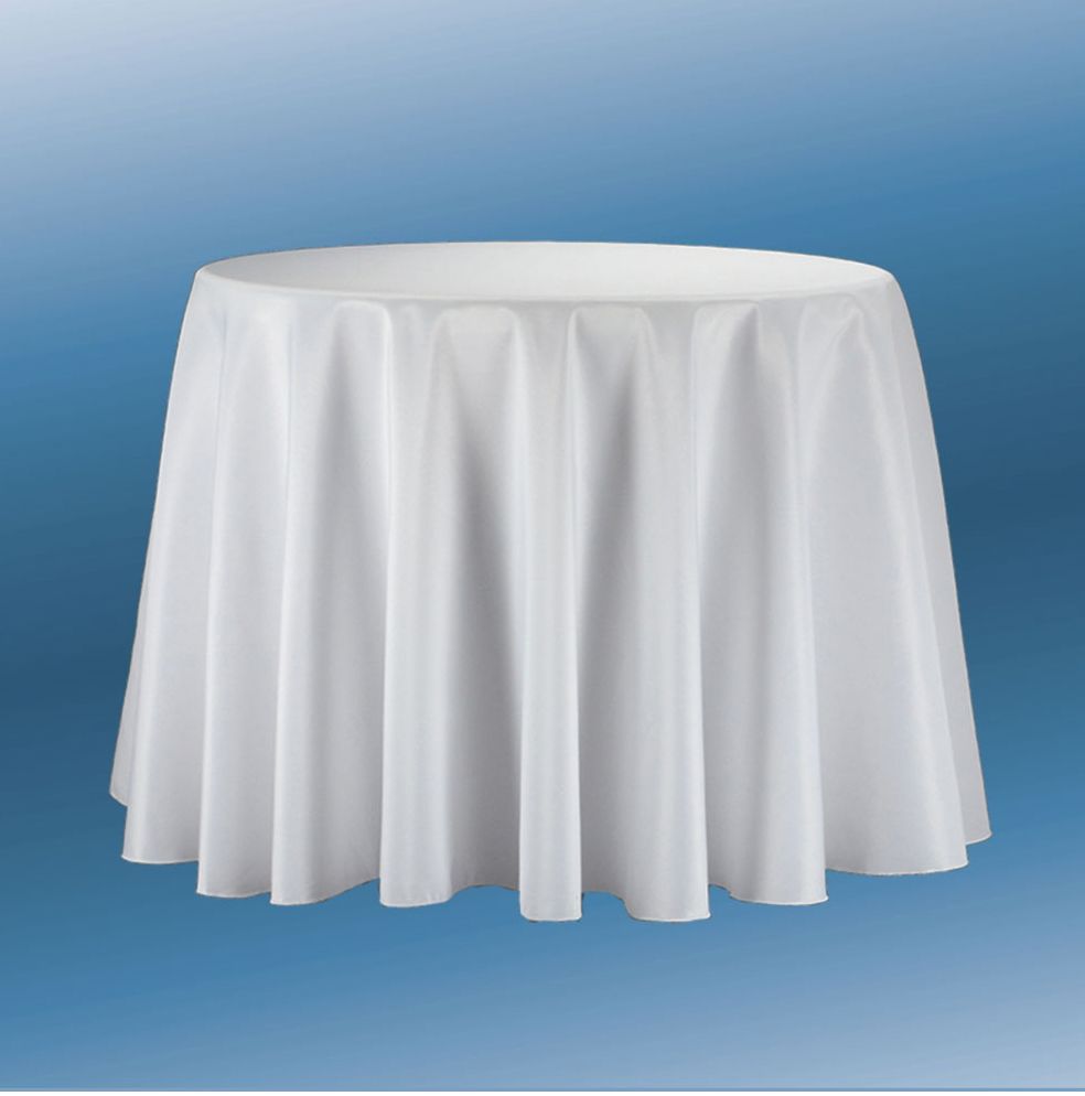 90'' ROUND POLY TABLECLOTH.  nd