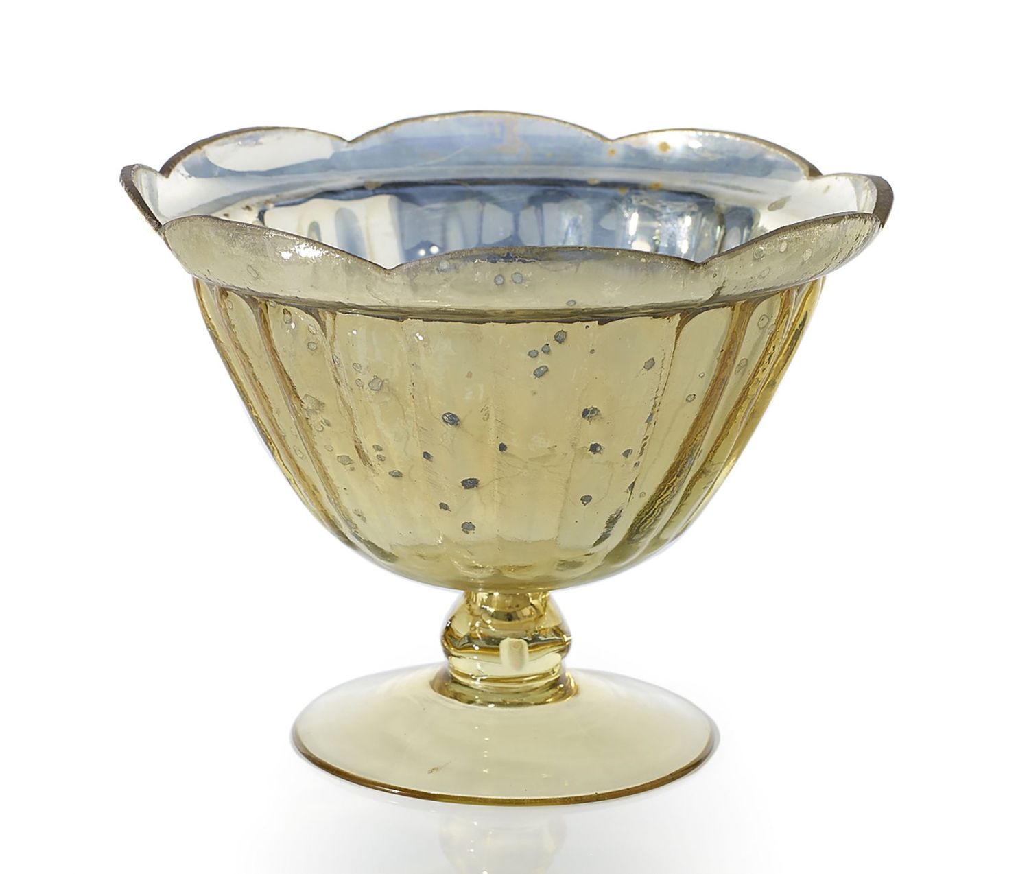 5.75”H X 8”D GOLD CARRAWAY COMPOTE (AD)