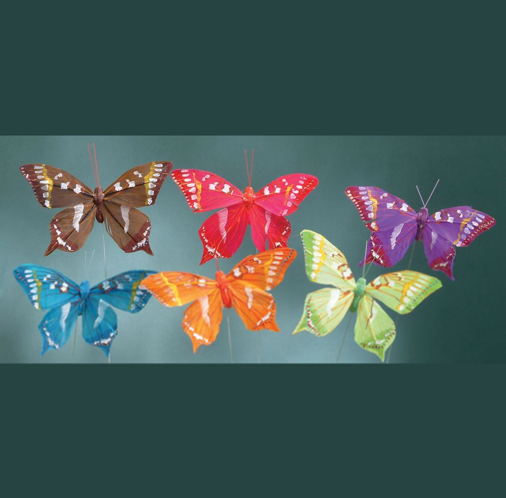 5" ASST BUTTERFLIES 12 PCS