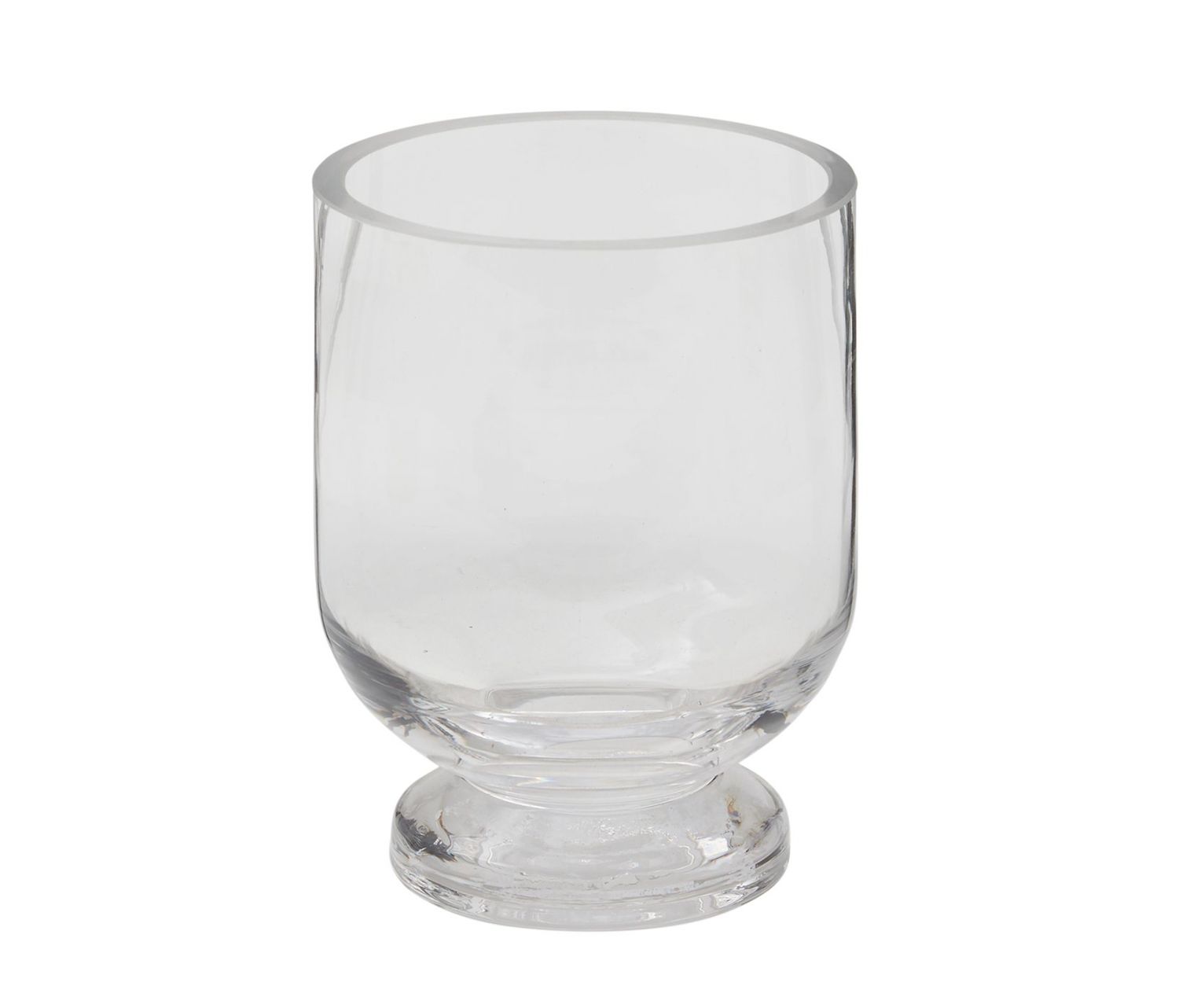 5.25”H X 3.75” GLASS HOLLIS PEDESTAL VASE