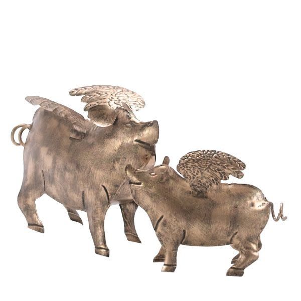 9-6"MTL FLYING PIG, set of two reg $11.99 30% off
