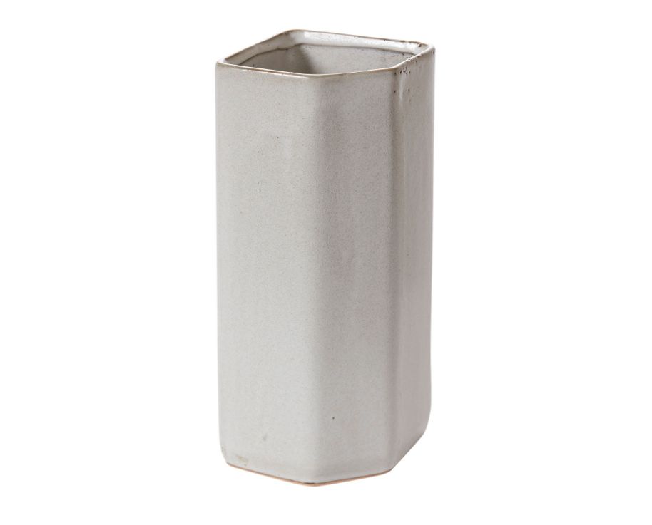 50% OFF WAS $15.09 NOW $7.55, 9.5”H X 4.25” OFF-WHITE KEYSTONE VASE (AD)