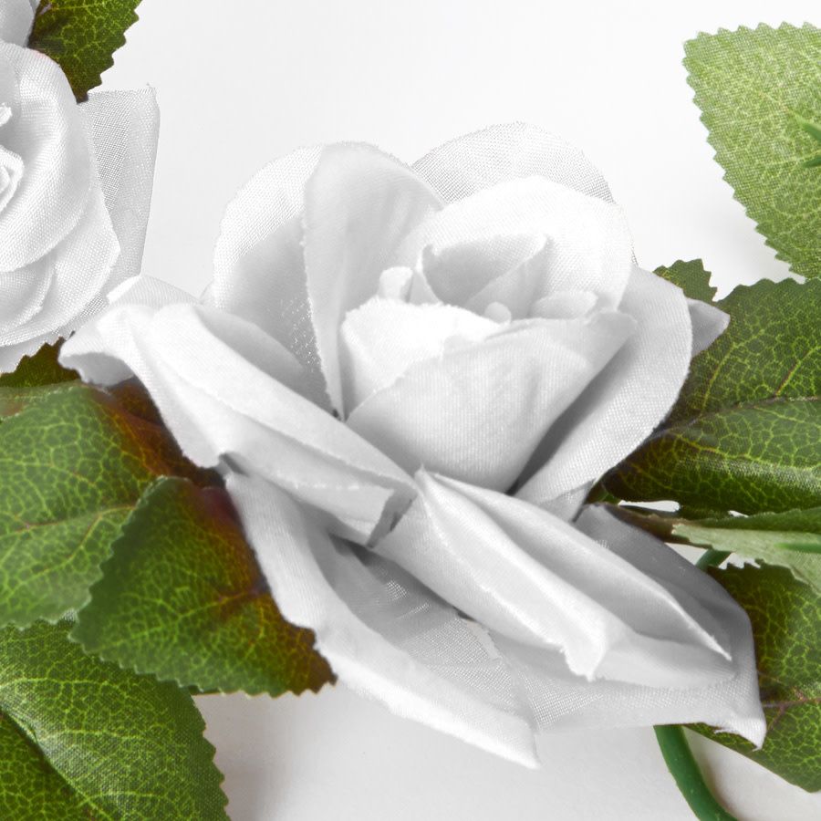 ARTIFICIAL ROSE GARLAND 78'' WHITE