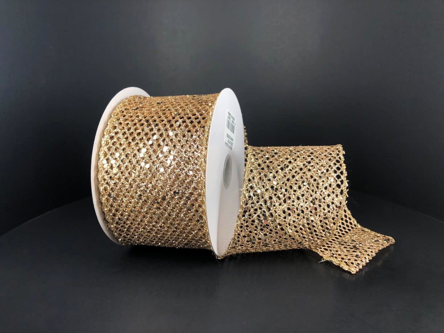 CHAMPAGNE MEGA GLITTER NET, 2.5 X 10 YDS
