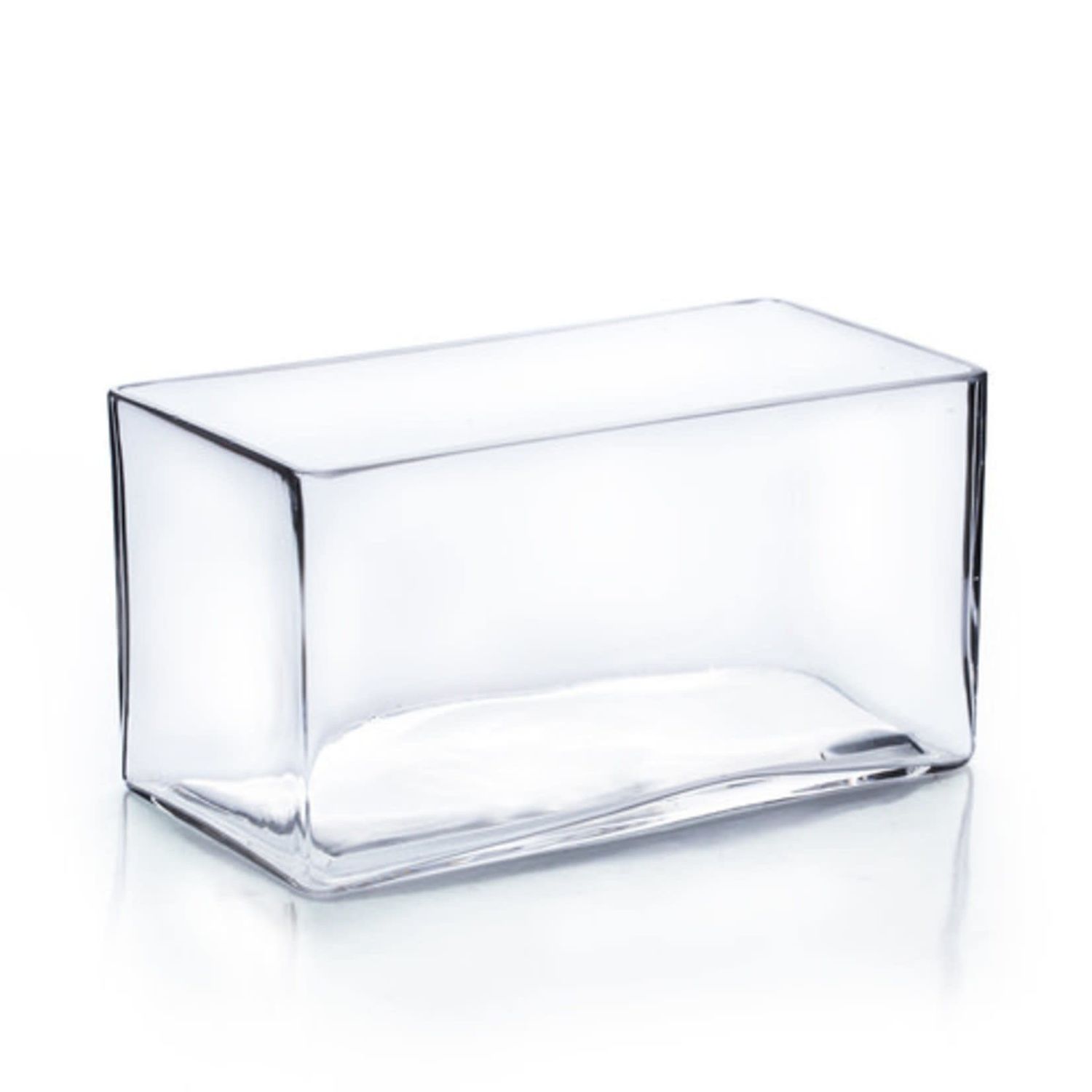 6"H X 10"L X 4"W CLEAR GLASS LOW RECTANGLE