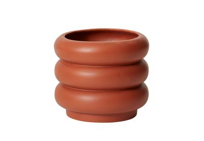 5”H X 6” TERRACOTTA CERAMIC MOTLEY POT (AD)