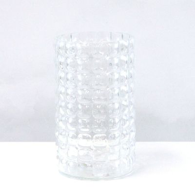 7.5”H X 4.35” BUBBLE GLASS CYLINDER VASE