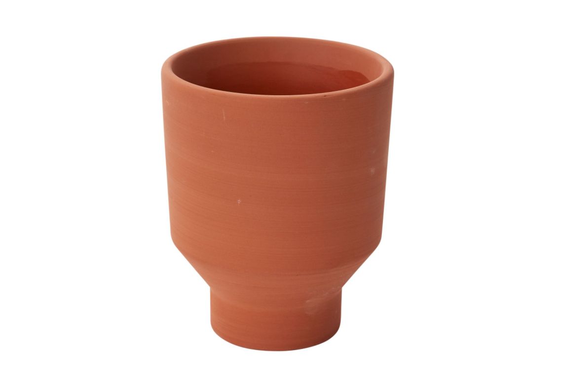 6.75”H X 5.5” TERRACOTTA CERAMIC CRESCENDO POT