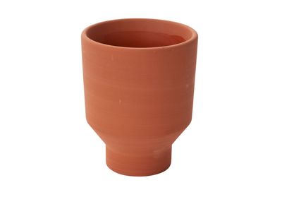 6.75”H X 5.5” TERRACOTTA CERAMIC CRESCENDO POT
