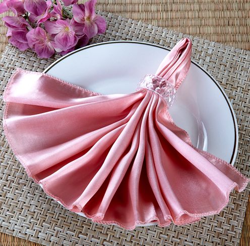 20'' ROSE GOLD SATIN NAPKIN, 6 PCS