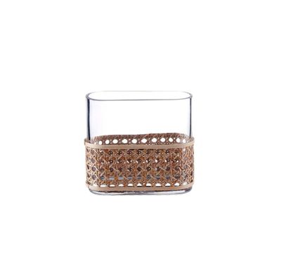 9”H X 7”L X 3”W BOHO STYLE CANE VASE