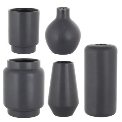 CHARCOAL MOD BAUBLE BUD VASE ASSORTED STYLES PER CASE Heights 4"-6" openings 1"- 2 5/8"