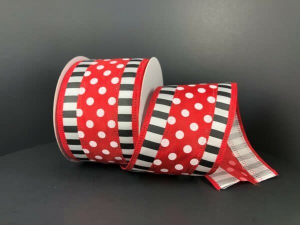 RED/WHT DOTS 2.5'' X 10 YDS