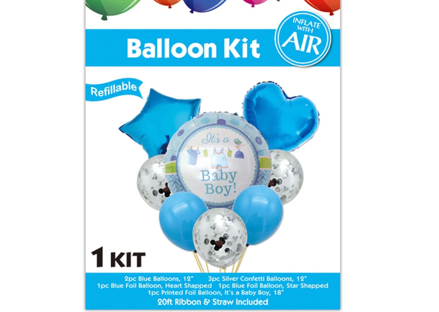 BABY BOY BALLOON KIT LATEX AND MYLAR