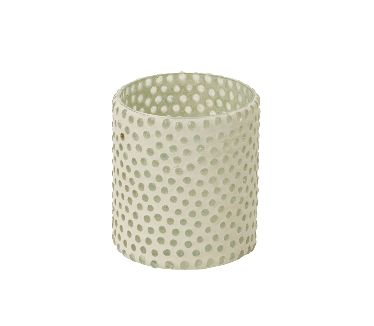 3.25”h x 2.75” WHITE GLASS SIKU VOTIVE