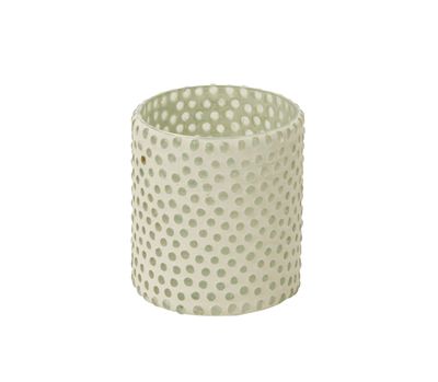 3.25”h x 2.75” WHITE GLASS SIKU VOTIVE