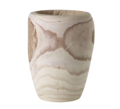 9.5’H X 6-7.5”W WOOD YUCCA POT/VASE