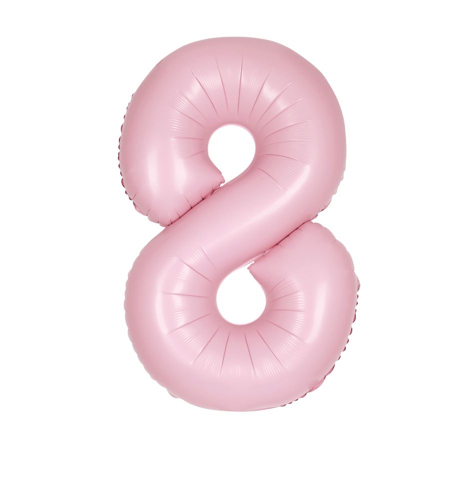 3" MATTE PINK FOIL BALLOON NUMBER -8