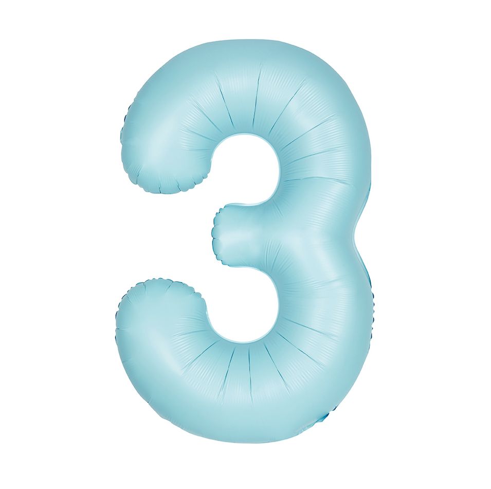 34" MATTE BLUE FOIL BALLOON NUMBER- 3