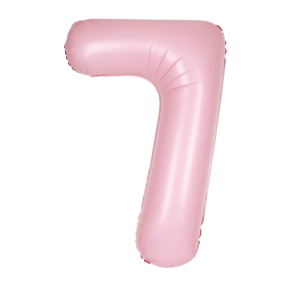 34" MATTE PINK FOIL BALLOON NUMBER -7