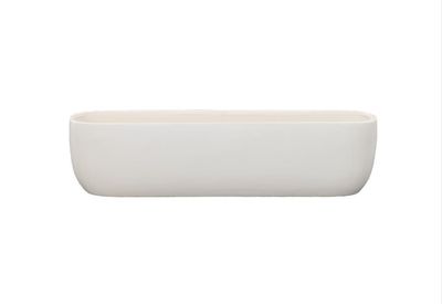 6”H X 24”L WHITE EXTRA LONG AND LOW CERAMIC WITH OVAL CORNERS