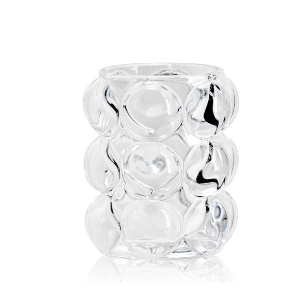 3.5”h x 3” BUBBLE GLASS VOTIVE VASE