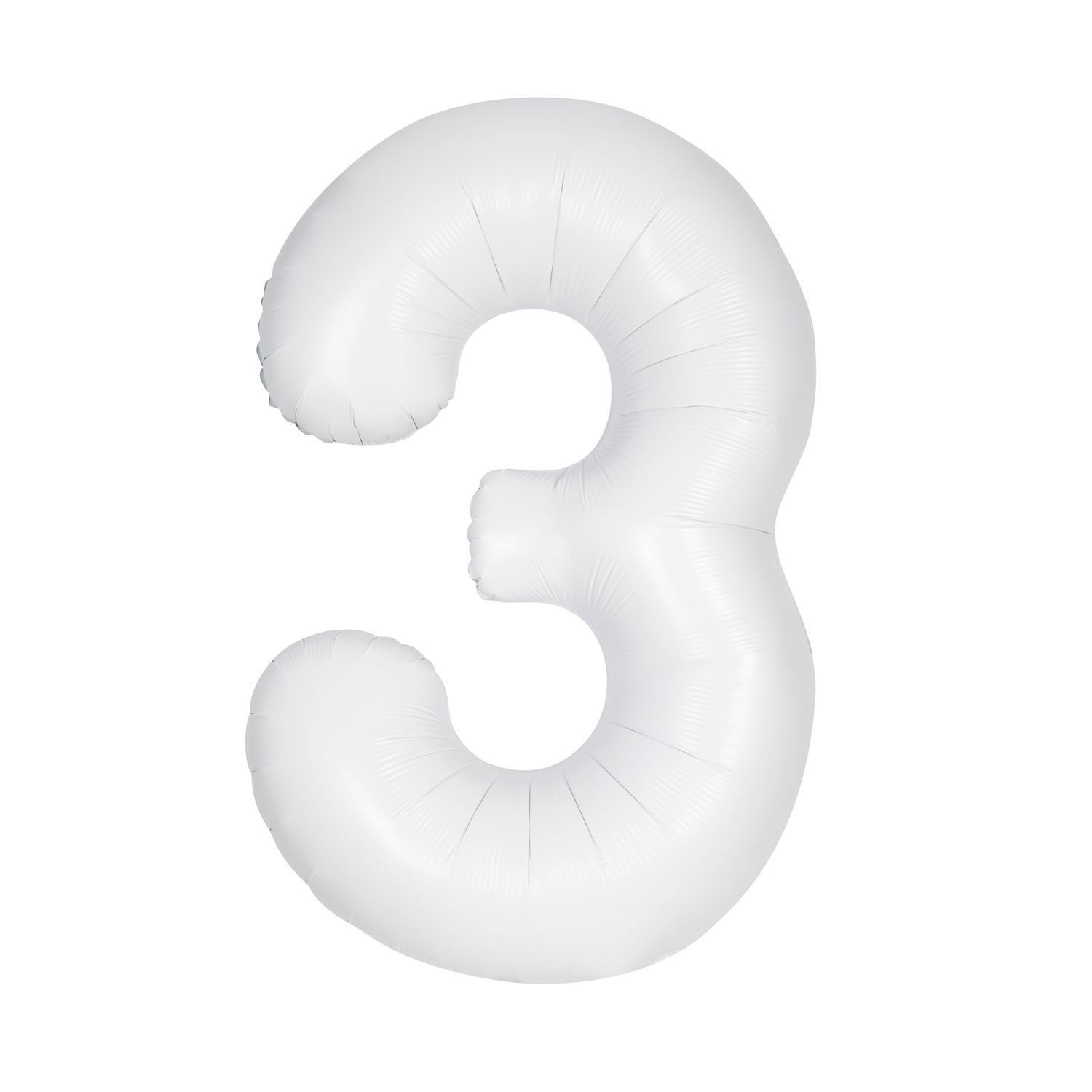 34" WHITE FOIL BALLOON NUMBER-3
