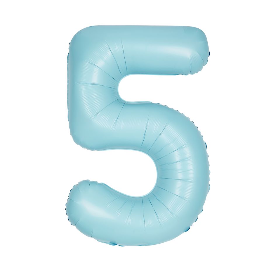 34" MATTE BLUE FOIL BALLOON NUMBER- 5
