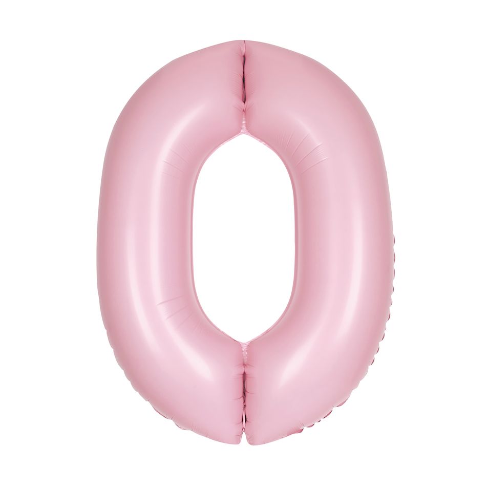 34" MATTE PINK FOIL BALLOON NUMBER -0