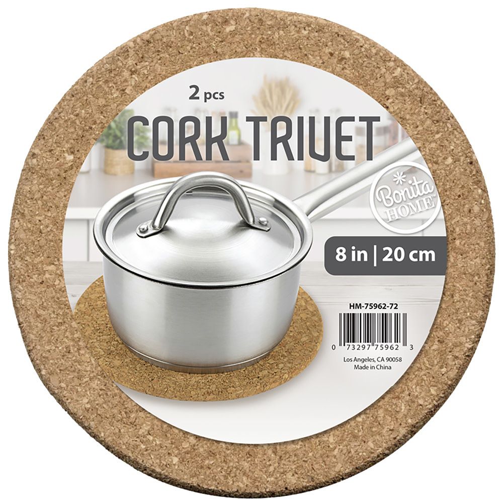 2 PC ROUND CORK TRIVET 7.8'', NO DISCOUNT, reg $2.99