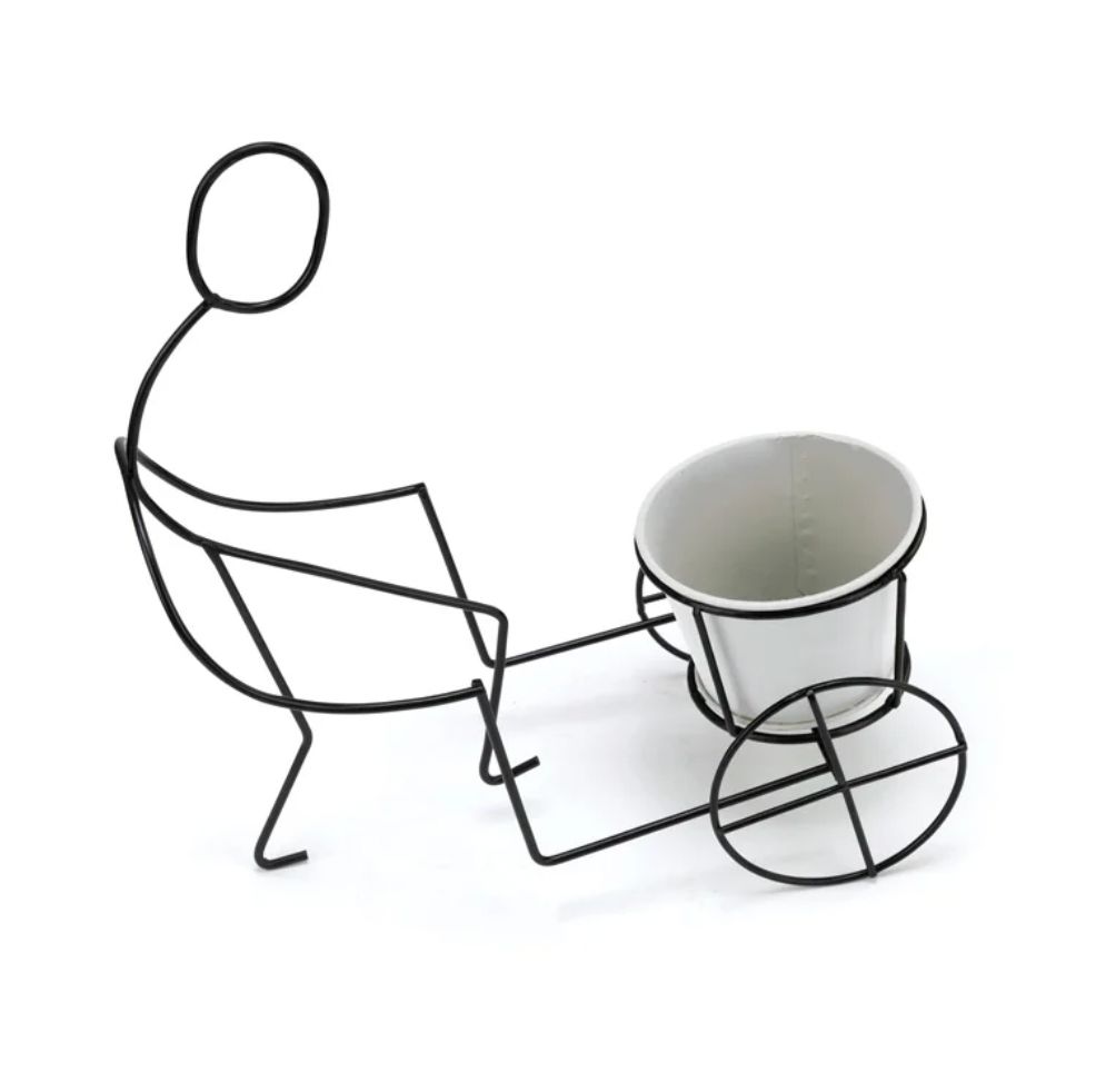 60% off was $15 now $6. LARGE WIRE PLANTER MAN, 11.75"H X 11.25", POT  2.75"H X 3.5"