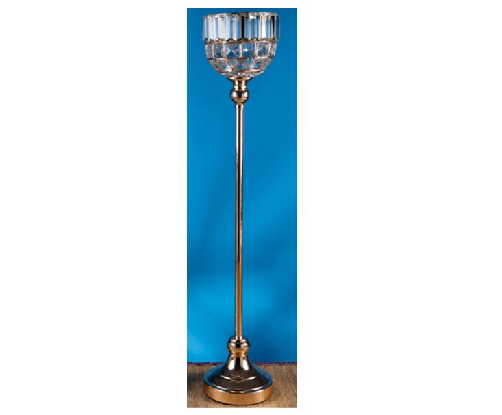 50% off was $40 now $20. 28" GOLD CRYSTAL BOWL CANDLE HOLDER STAND