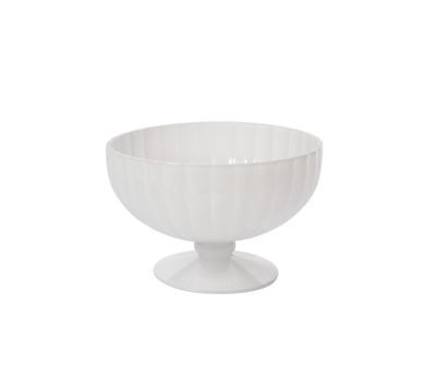 5”H X 7.75” WHITE GLASS KYANDI COMPOTE