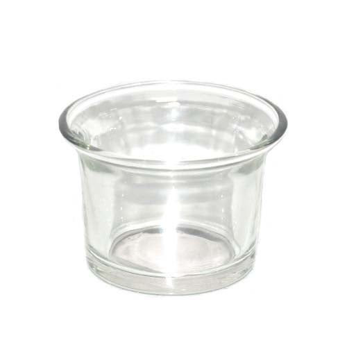 CLEAR GLASS CANDLE HOLDER, 5"