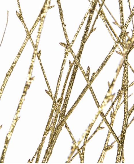 3.5' - 4' BIRCH BRANCH SPARKLE GOLD, 4-5 STEMS