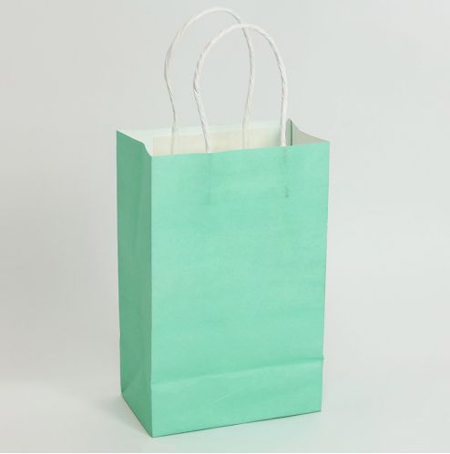 AQUA PAPER TREAT BAG 5.25"X8.25"X3.25"
