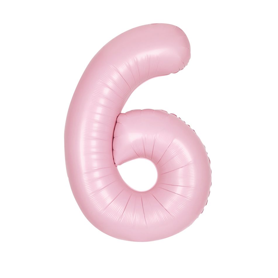 34" MATTE PINK FOIL BALLOON NUMBER -6