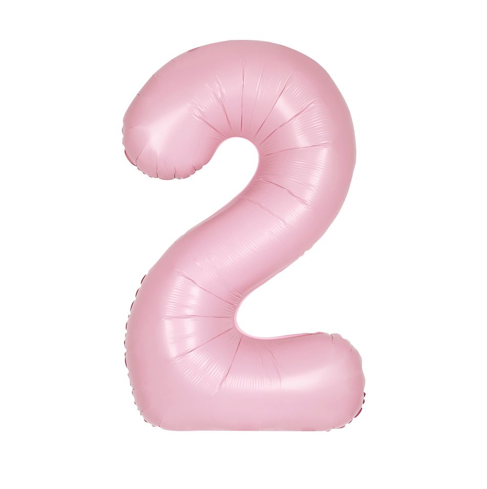 34" MATTE PINK FOIL BALLOON NUMBER -2