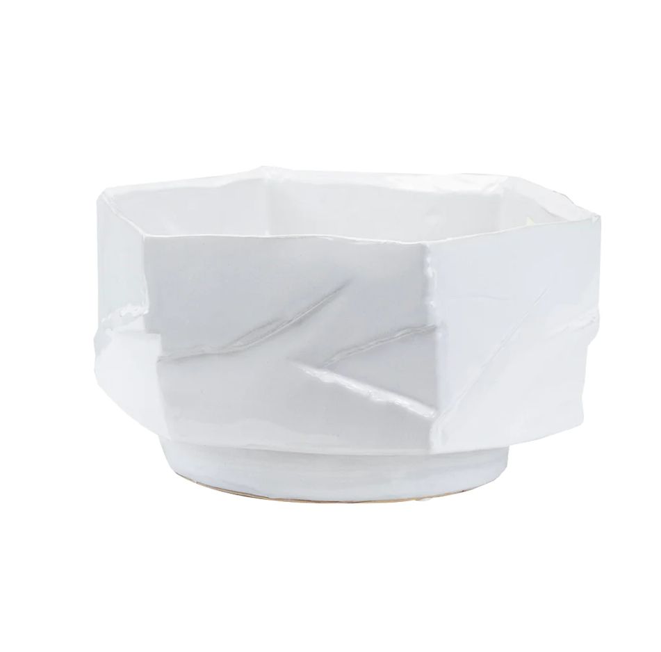 4.5”H X 8.5” X 7.5” WHITER CERAMIC ASTRO PLANTER 50% off was $24 now $12.