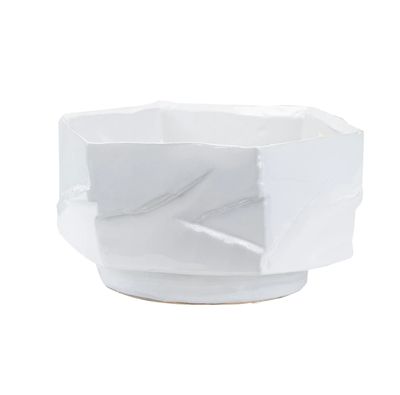 4.5”H X 8.5” X 7.5” WHITER CERAMIC ASTRO PLANTER 50% off was $24 now $12.