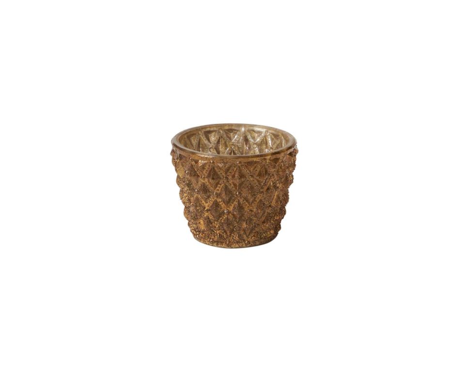 2.25”H X 3” GOLD GLASS CRISTAL VOTIVE 50% off was $5.80 now $2.89