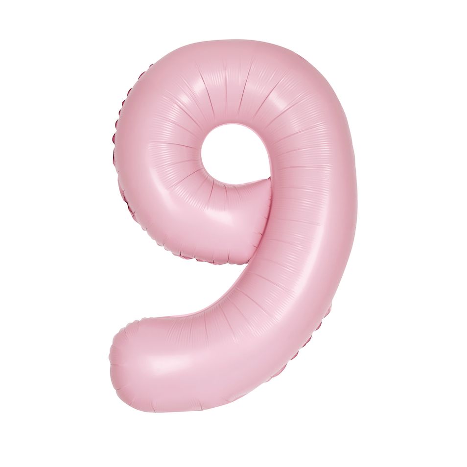 34" MATTE PINK FOIL BALLOON NUMBER -9
