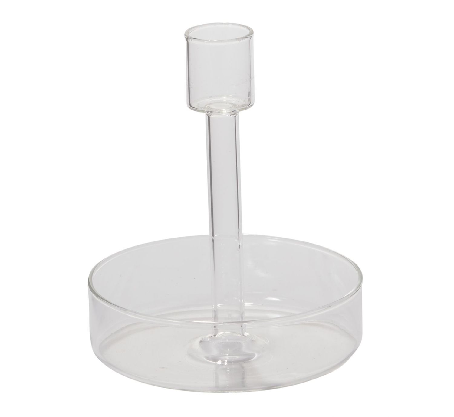 5”H X 4.25” GLASS ADELINE CANDLEHOLDER (CHIMNEY NOT INCLUDED)