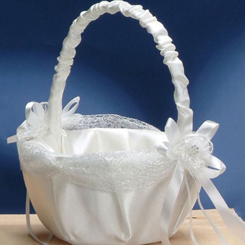 6" X 8" IVORY FLOWER GIRL BASKET