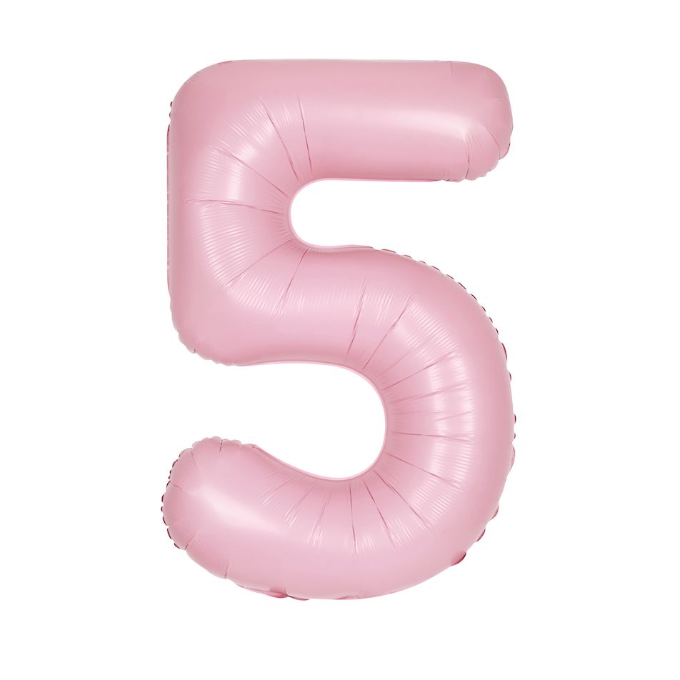34" MATTE PINK FOIL BALLOON NUMBER -5,