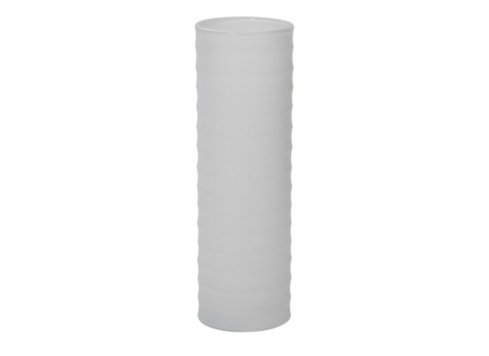 40% off was $29 now $17.39. 12.5”H X 4.25” WHITE FROSTED GLASS KYRENIA VASE
